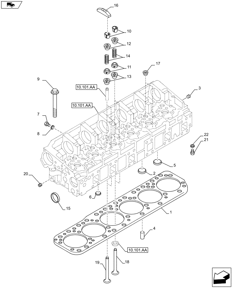 Схема запчастей Case IH F2CFA613A G001 - (10.101.AM) - VALVE (10) - ENGINE