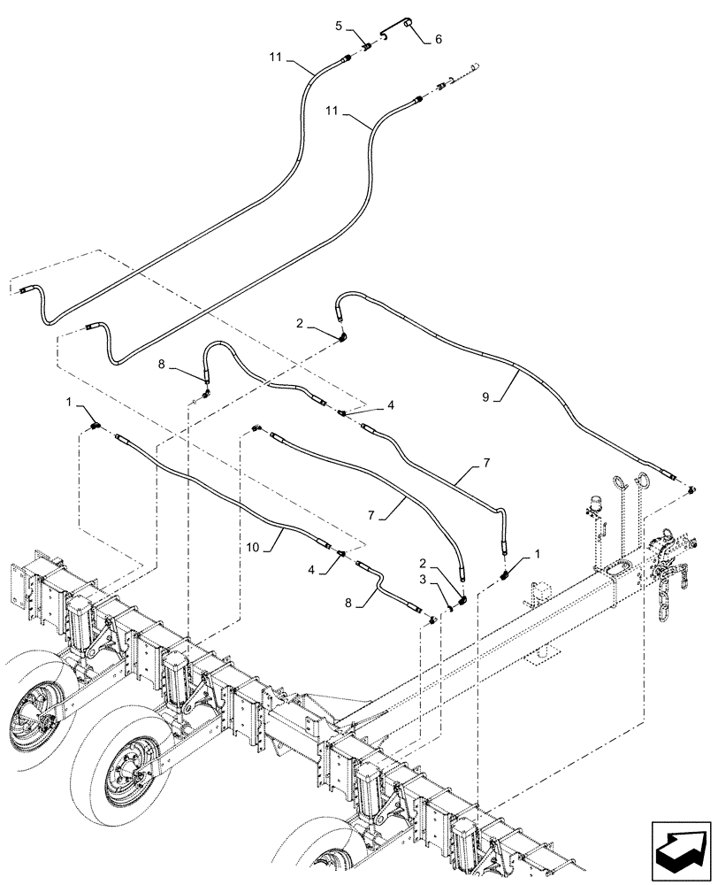 Схема запчастей Case IH 1225 EARLY RISER - (35.100.AH[01]) - LIFT HYDRAULICS FOR 6 ROW (35) - HYDRAULIC SYSTEMS