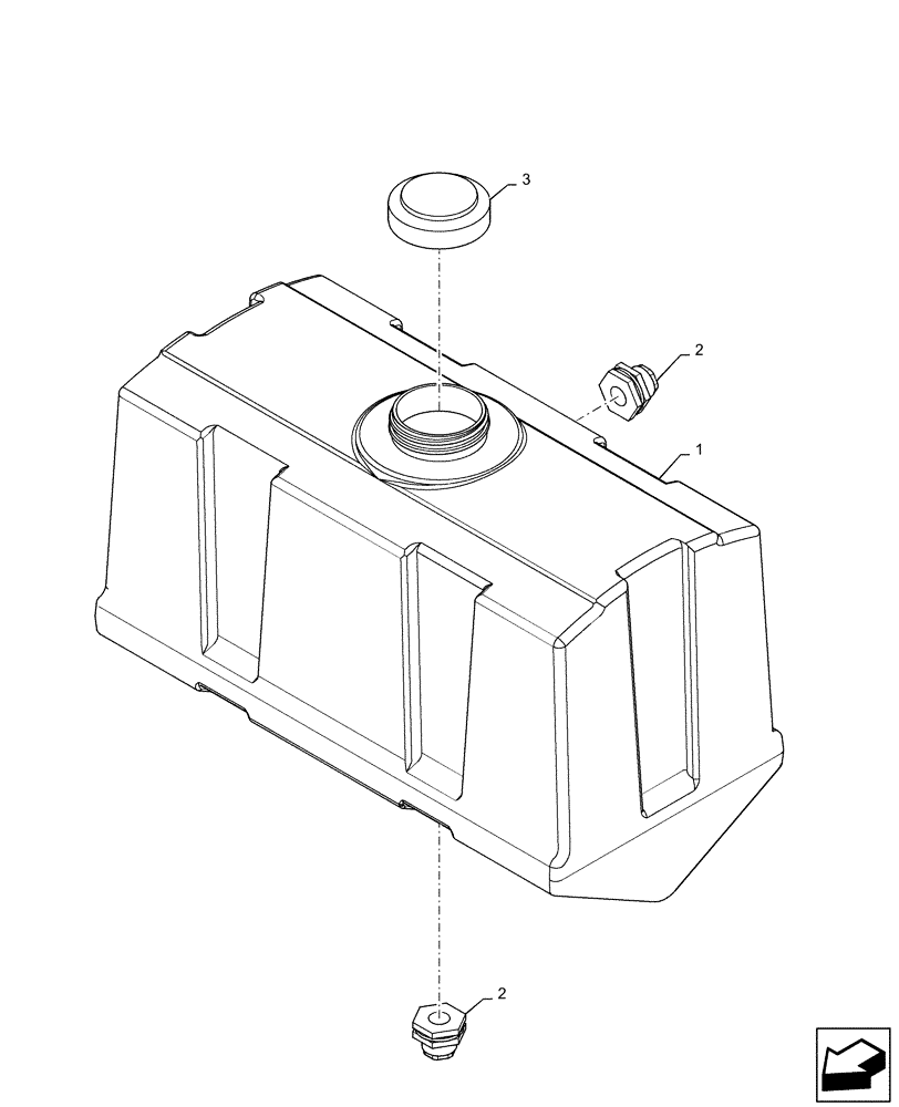 Схема запчастей Case IH 1225 EARLY RISER - (63.100.AF[02]) - LIQUID FERTILIZER TANK 70 GAL (63) - CHEMICAL APPLICATORS