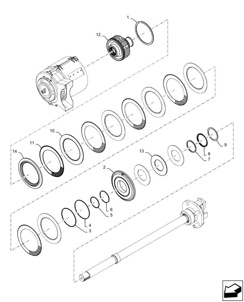 Схема запчастей Case IH MAGNUM 260 - (21.155.AA[09]) - POWERSHIFT - RANGE TRANSMISSION - MFD CLUTCH - CL 4.75 AXLE - ASN ZDRD04268 (21) - TRANSMISSION