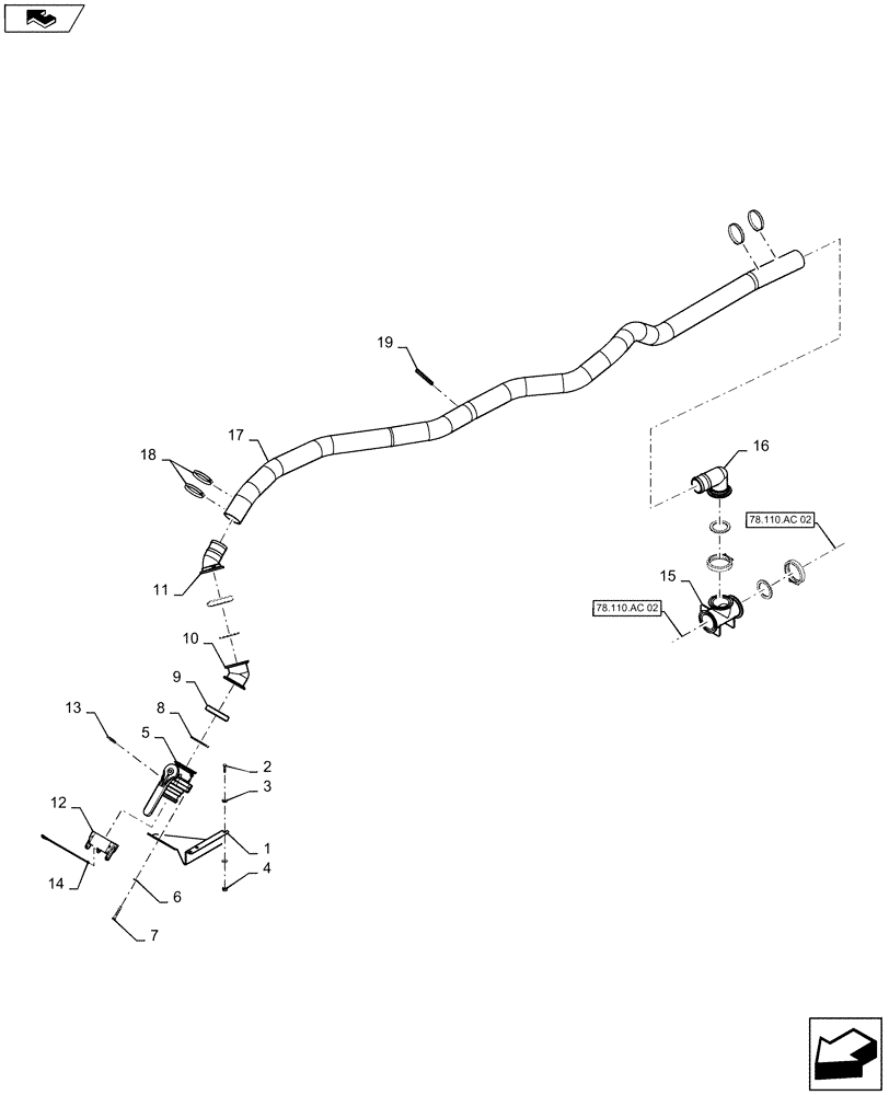 Схема запчастей Case IH 2240 - (78.110.AC[12]) - FRONT FILL 3" PLUMBING (78) - SPRAYING