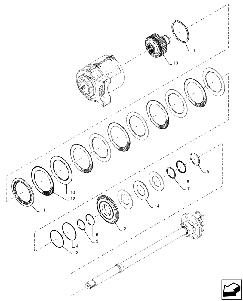 Схема запчастей Case IH MAGNUM 235 - (21.155.AA[08]) - POWERSHIFT - RANGE TRANSMISSION - MFD CLUTCH CL 4.5 AXLE - ASN ZDRD04268 (21) - TRANSMISSION