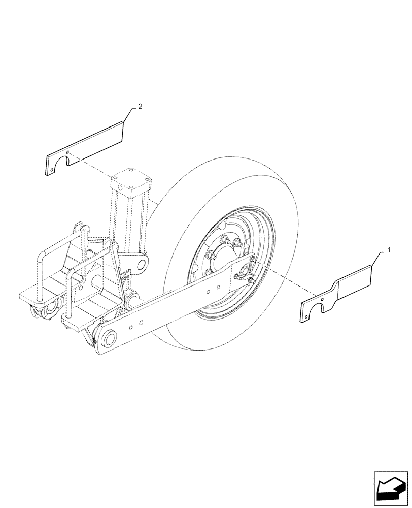 Схема запчастей Case IH 1225 EARLY RISER - (44.530.AB[02]) - ROCK GUARD (44) - WHEELS