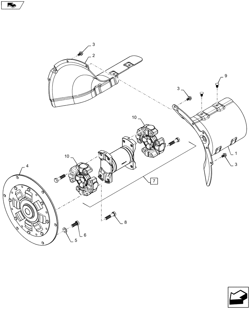 Схема запчастей Case IH MAGNUM 380 - (10.110.AD[02]) - DAMPER, SHAFT & SHIELD, CVT - 250, 280, 310, 340, 380 (10) - ENGINE