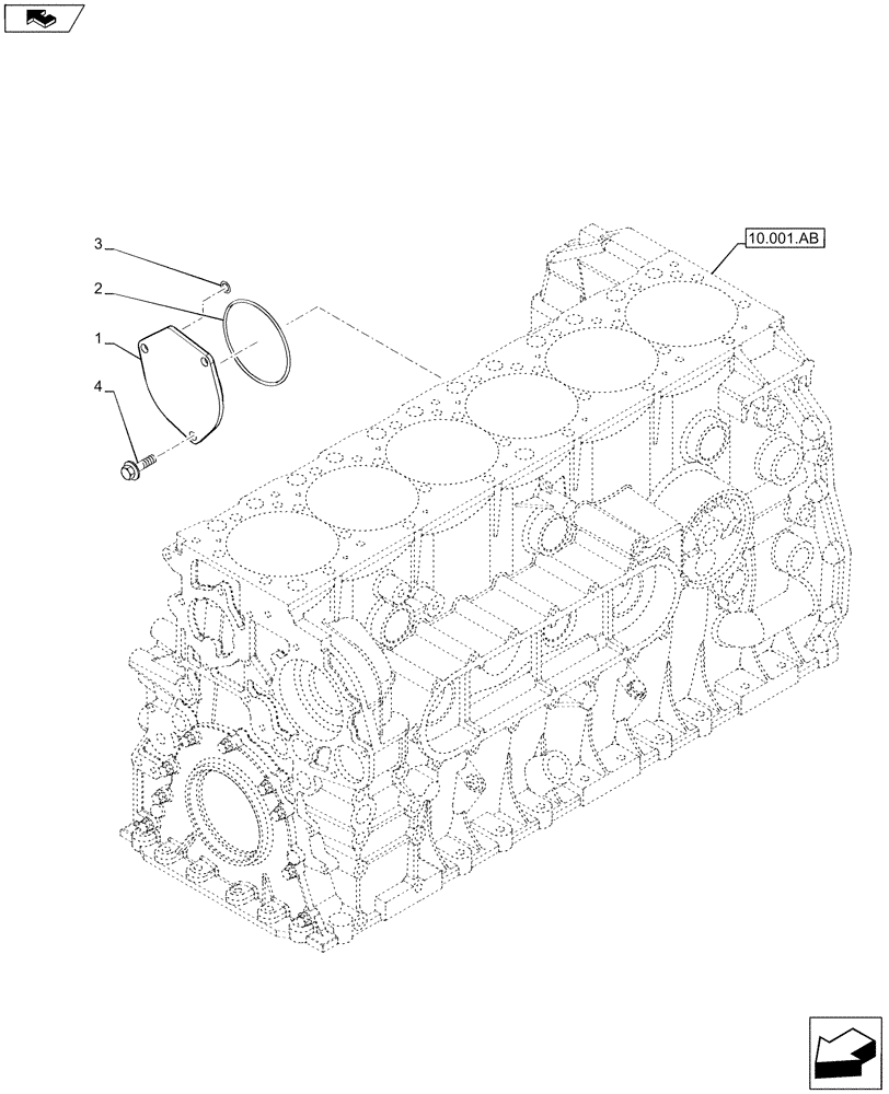 Схема запчастей Case IH F2CFA613C G001 - (10.450.AA) - AIR COMPRESSOR, COVER (10) - ENGINE