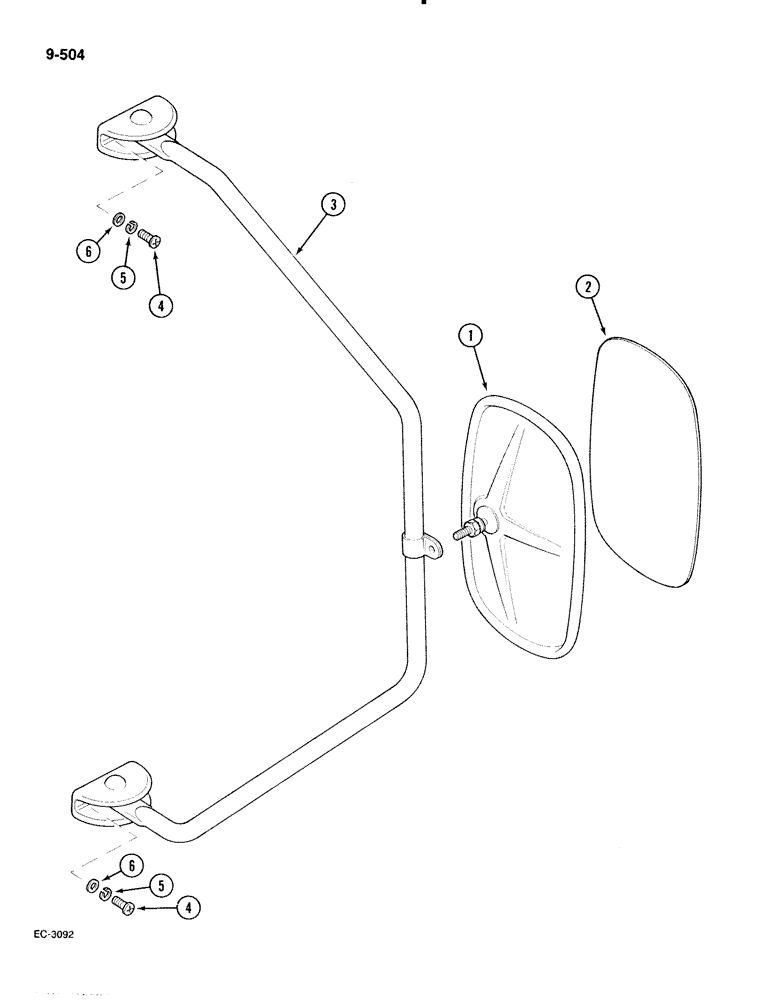 Схема запчастей Case IH 885 - (9-504) - WING MIRRORS, "D" ARM (09) - CHASSIS/ATTACHMENTS