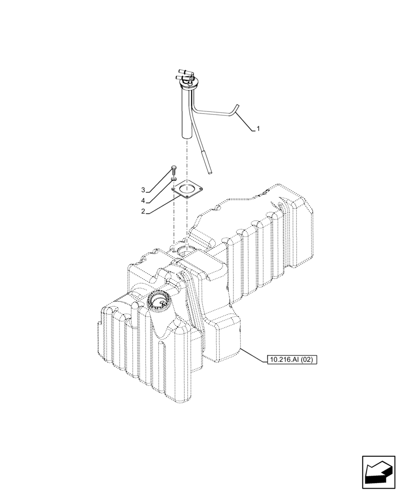 Схема запчастей Case IH FARMALL 75C - (55.011.AC) - VAR - 332136, 390210, 743543, 744574 - FUEL TANK, SENDER UNIT (55) - ELECTRICAL SYSTEMS