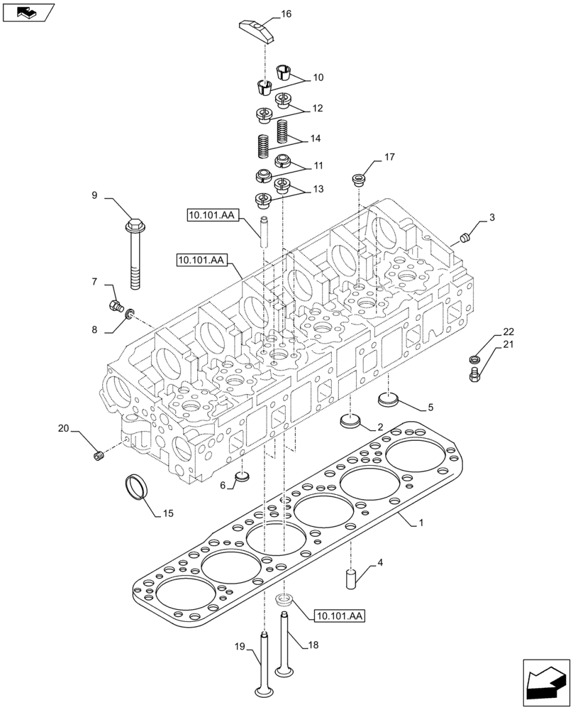 Схема запчастей Case IH F2CFA613B G001 - (10.101.AM) - VALVE (10) - ENGINE