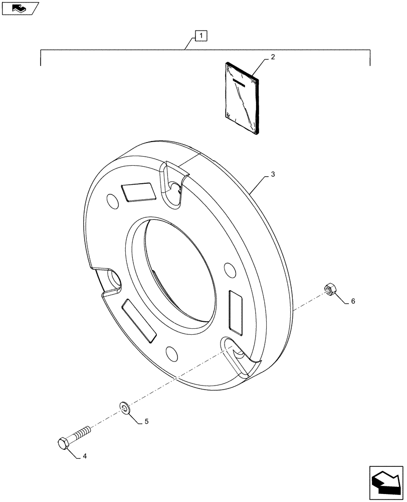 Схема запчастей Case IH MAGNUM 380 - (88.100.39[09]) - DIA KIT, TRACTOR, REAR, WHEEL, WEIGHTS 1 PAIR (1000 LB./453KG.) - THIS KIT ONLY ON 12 WHEEL WEIGHT MOUNTING HOLES. (88) - ACCESSORIES