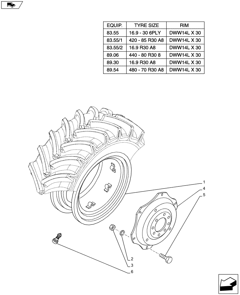 Схема запчастей Case IH FARMALL 105U - (44.520.AB[01]) - WHEEL - REAR - END S/N ZCJR23172 (44) - WHEELS