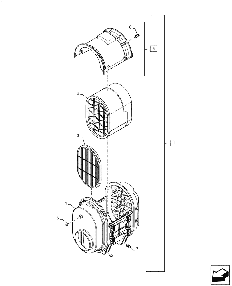 Схема запчастей Case IH STEIGER 500 - (10.202.AB) - AIR CLEANER ASSY (10) - ENGINE