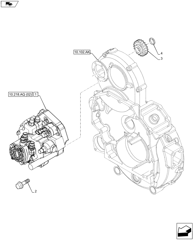 Схема запчастей Case IH F2CFE613A B005 - (10.218.AQ[01]) - FUEL INJECTION PUMP (10) - ENGINE