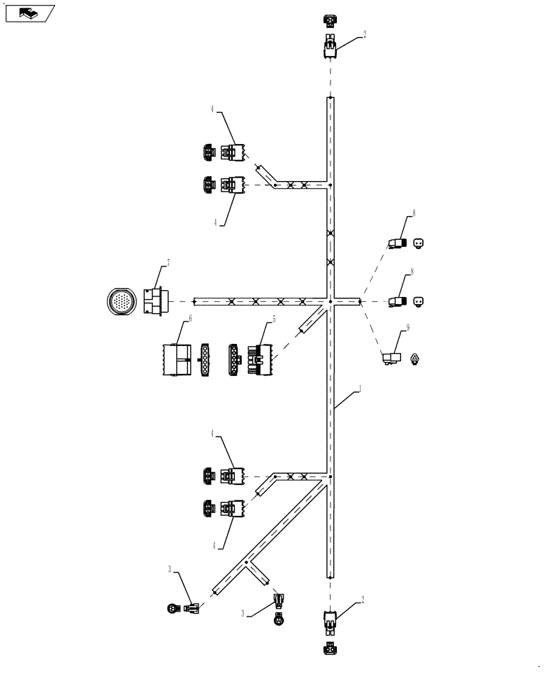 Схема запчастей Case IH 3020-35 - (55.100.02) - HARNESS, FLEX HEADER (55) - ELECTRICAL SYSTEMS