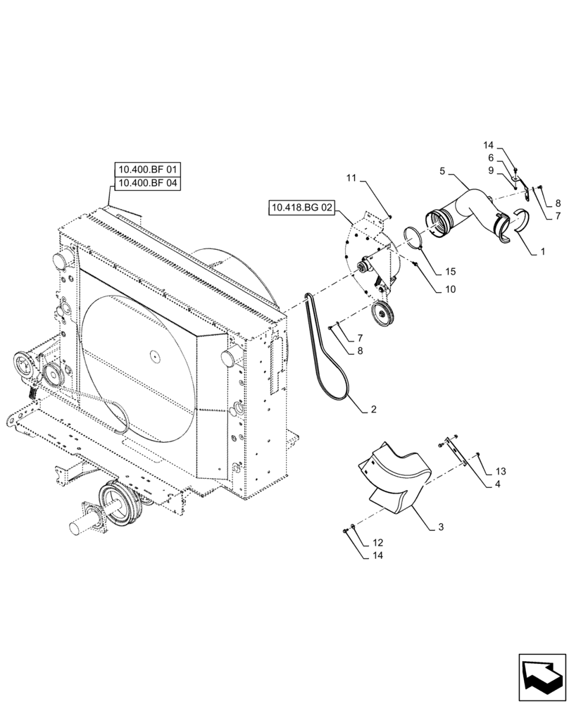 Схема запчастей Case IH 8230 - (10.418.BG[01]) - FAN, ROTARY DUST SCREEN (10) - ENGINE