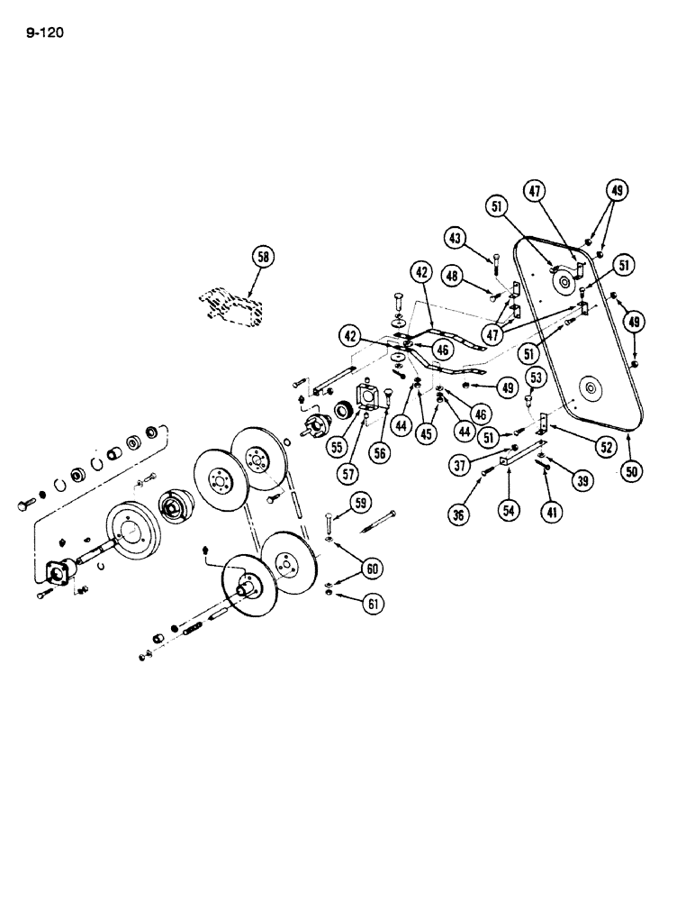 Схема запчастей Case IH 1620 - (9-120) - CLEANING FAN DRIVE (CONTD) (15) - BEATER & CLEANING FANS