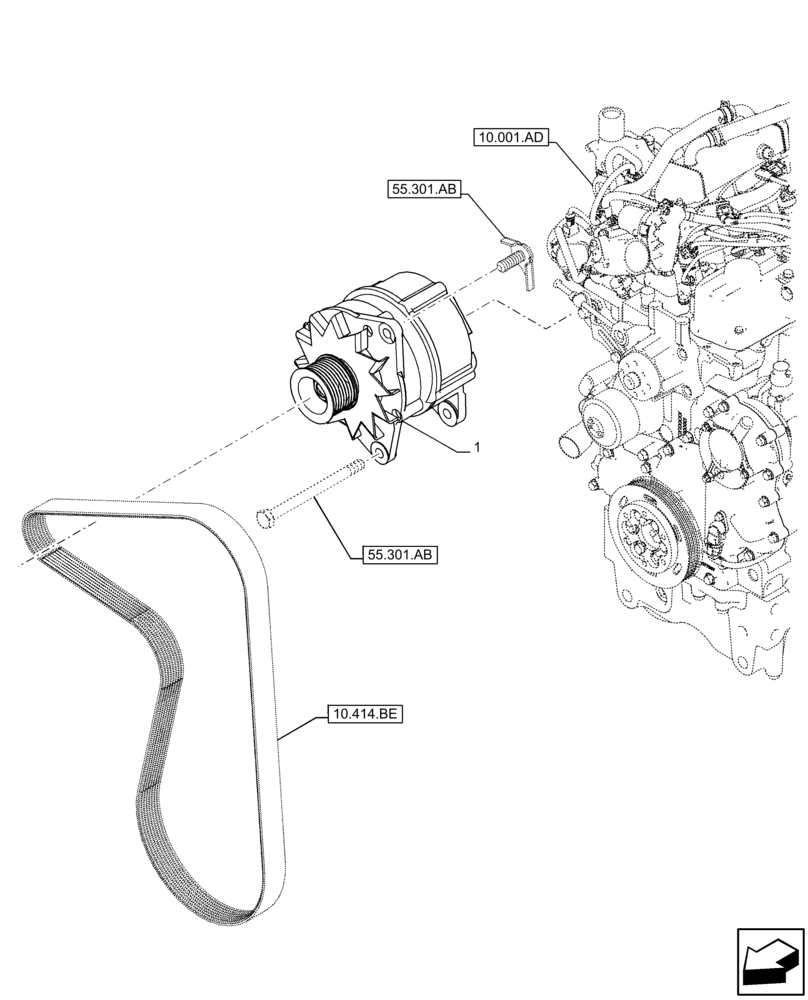 Схема запчастей Case IH FARMALL 75C - (55.301.AA) - VAR - 390321, 391013 - ALTERNATOR (55) - ELECTRICAL SYSTEMS