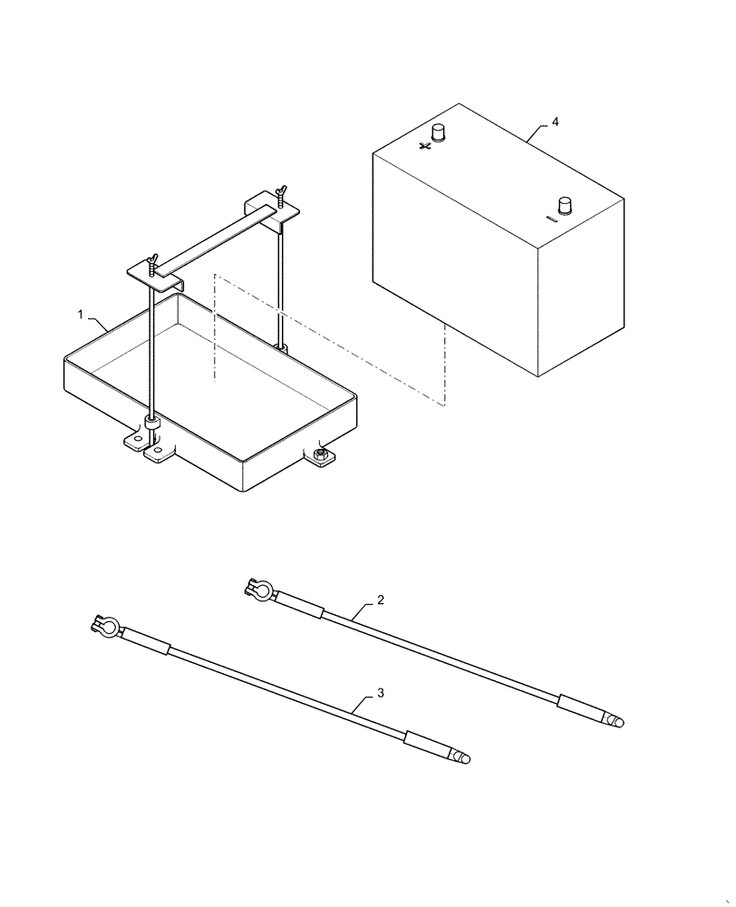 Схема запчастей Case IH RP65 - (55.302.AG) - BATTERY - TRAY & CABLES (55) - ELECTRICAL SYSTEMS