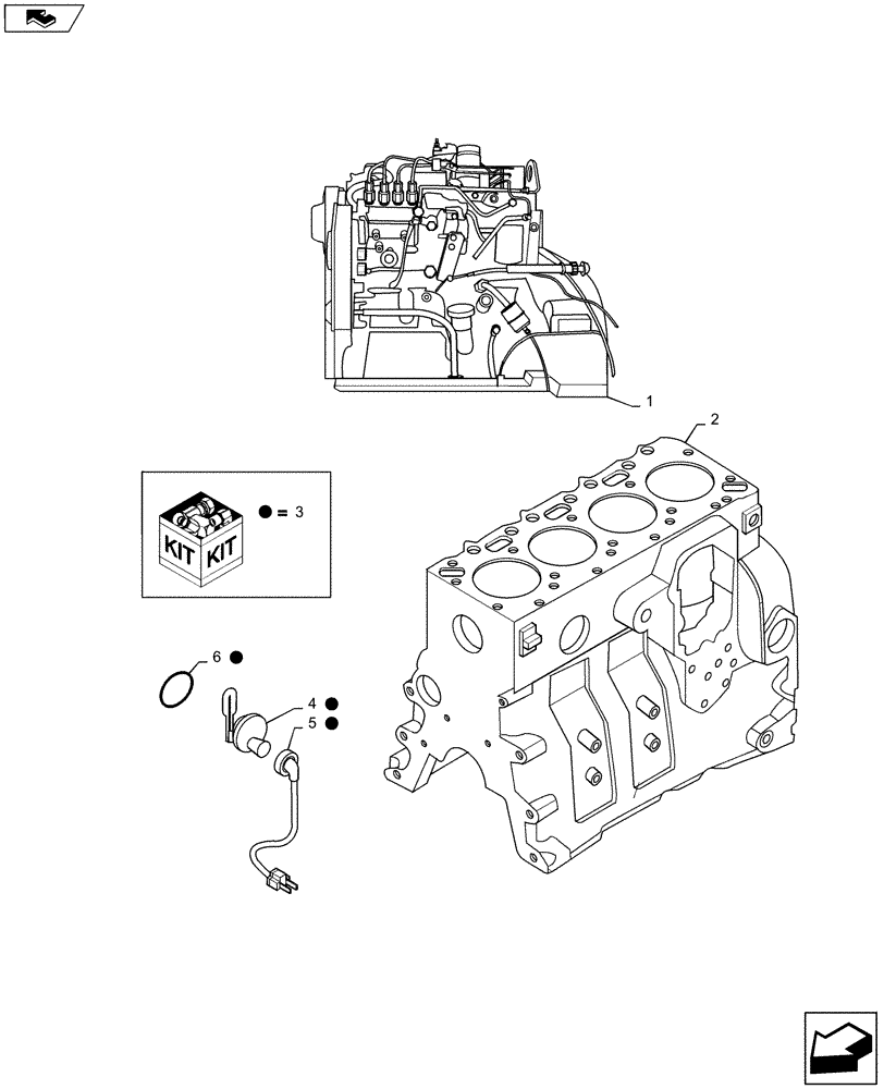 Схема запчастей Case IH RP110 - (10.100.AD) - CYLINDER BLOCK & RELATED PARTS (10) - ENGINE