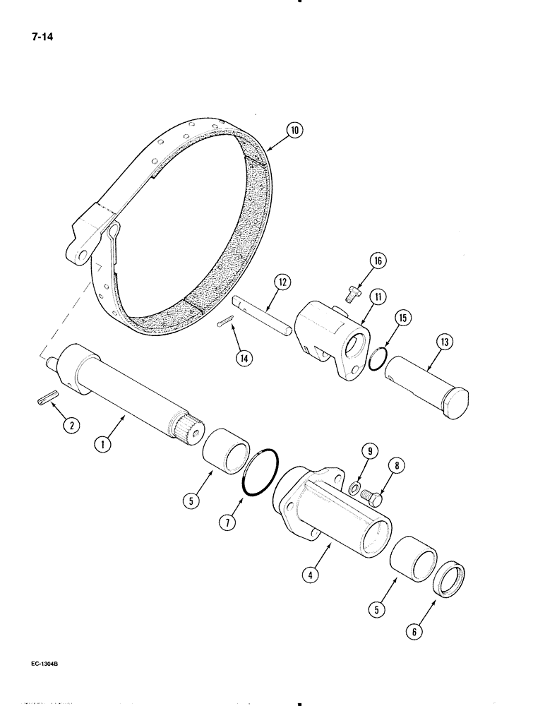 Схема запчастей Case IH 595 - (7-14) - HEAVY DUTY PARK BRAKE (07) - BRAKES