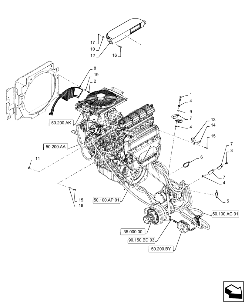 Схема запчастей Case IH SR210 - (50.100.AP[03]) - HVAC MEDIUM FRAME (50) - CAB CLIMATE CONTROL