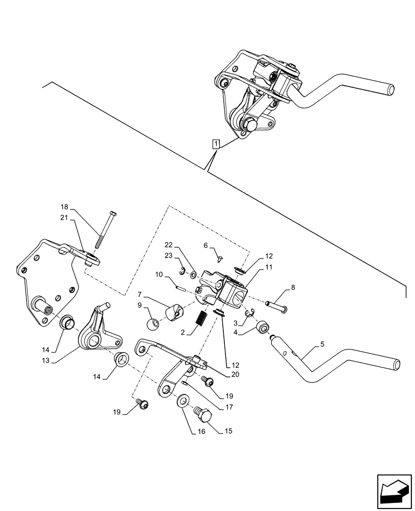 Схема запчастей Case IH FARMALL 65C - (21.130.BC[04]) - VAR - 330274, 330276, 334175, 334176 - TRANSMISSION CONTROL LEVER, COMPONENTS (21) - TRANSMISSION