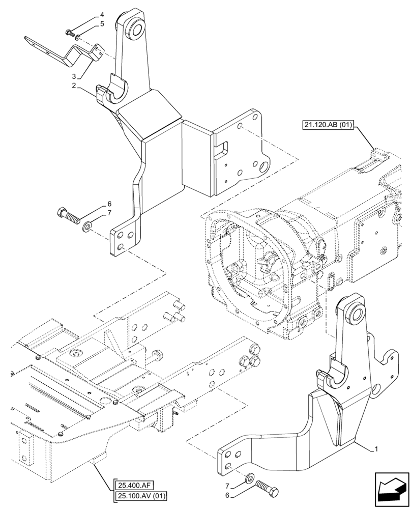 Схема запчастей Case IH FARMALL 65C - (82.100.AK[04]) - VAR - 333489, 334489, 335489, 339489, 336914, 336732, 336734, 336736 - LOADER ARM, SUPPORT, W/ CAB (82) - FRONT LOADER & BUCKET