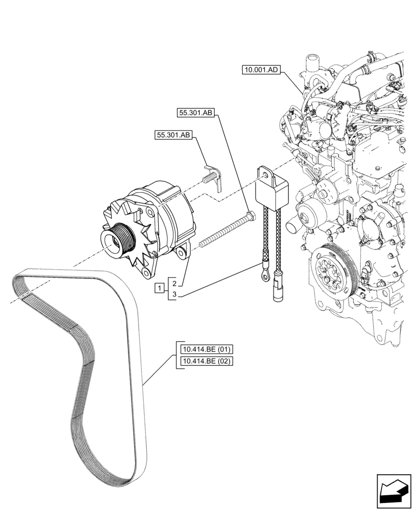 Схема запчастей Case IH FARMALL 115C - (55.301.AA) - VAR - 391013 - ALTERNATOR (55) - ELECTRICAL SYSTEMS