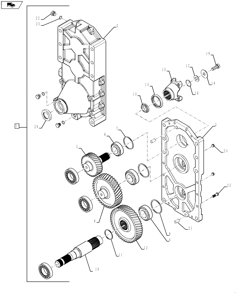 Схема запчастей Case IH STEIGER 350 - (14.102.10) - PTO TRANSFER CASE (14) - MAIN GEARBOX & DRIVE