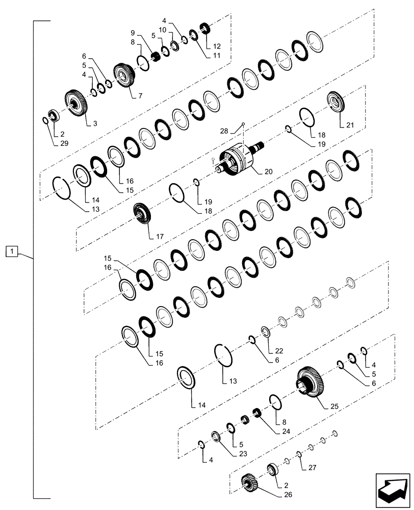 Схема запчастей Case IH QUADTRAC 420 - (21.155.AN[04]) - TRANSMISSION, 4TH SHAFT, PS4, 8C, 370, 420, 470, BSN ZFF308000 (21) - TRANSMISSION