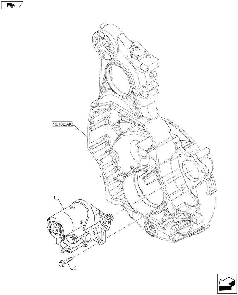 Схема запчастей Case IH F2CFA613A G001 - (55.201.AE) - STARTER MOTOR (55) - ELECTRICAL SYSTEMS