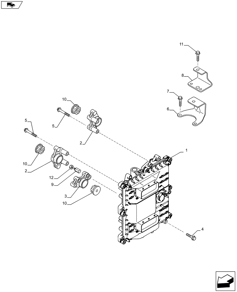 Схема запчастей Case IH F2CFA613B G001 - (55.015.AA) - ENGINE, ELECTRONIC CONTROL UNIT (55) - ELECTRICAL SYSTEMS