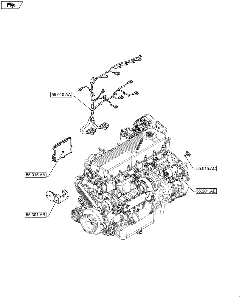 Схема запчастей Case IH F2CFA613C G001 - (00.000.55) - PICTORIAL INDEX - ELECTRICAL SYSTEMS (00) - GENERAL & PICTORIAL INDEX