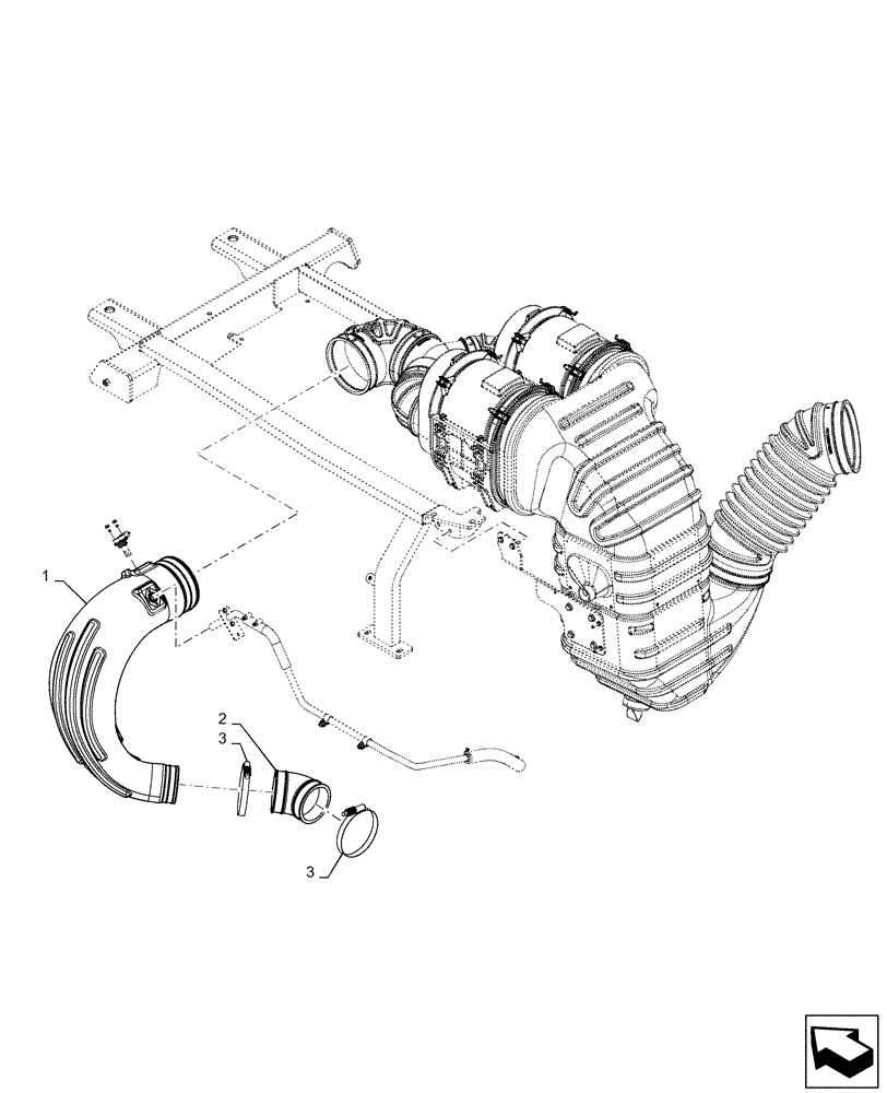 Схема запчастей Case IH QUADTRAC 620 - (10.202.AD[02]) - AIR INTAKE - AIR CLEANER TO ENGINE - 540, 580, 620 (10) - ENGINE