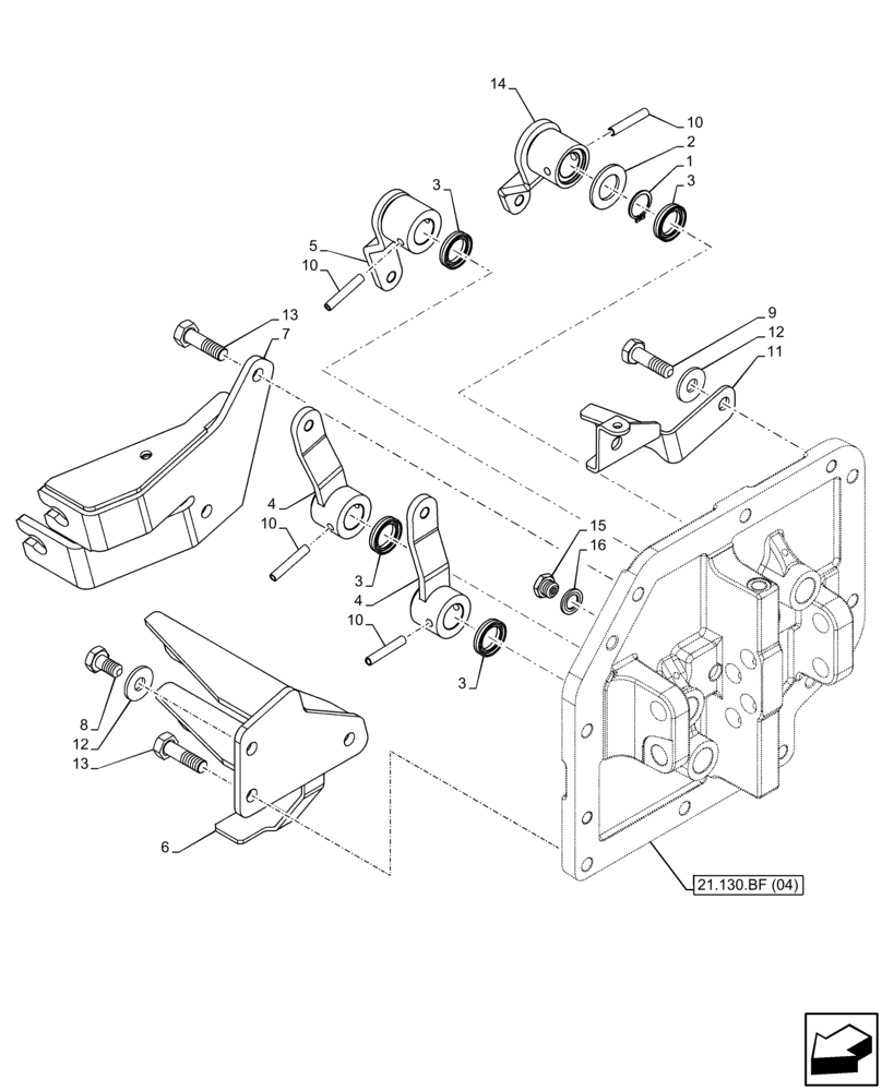 Схема запчастей Case IH FARMALL 65C - (21.130.AZ[08]) - VAR - 330272, 330276, 332079, 334176, 743546, 744576 - TRANSMISSION, CONTROLS, LEVER, W/O CAB (12X12) (21) - TRANSMISSION