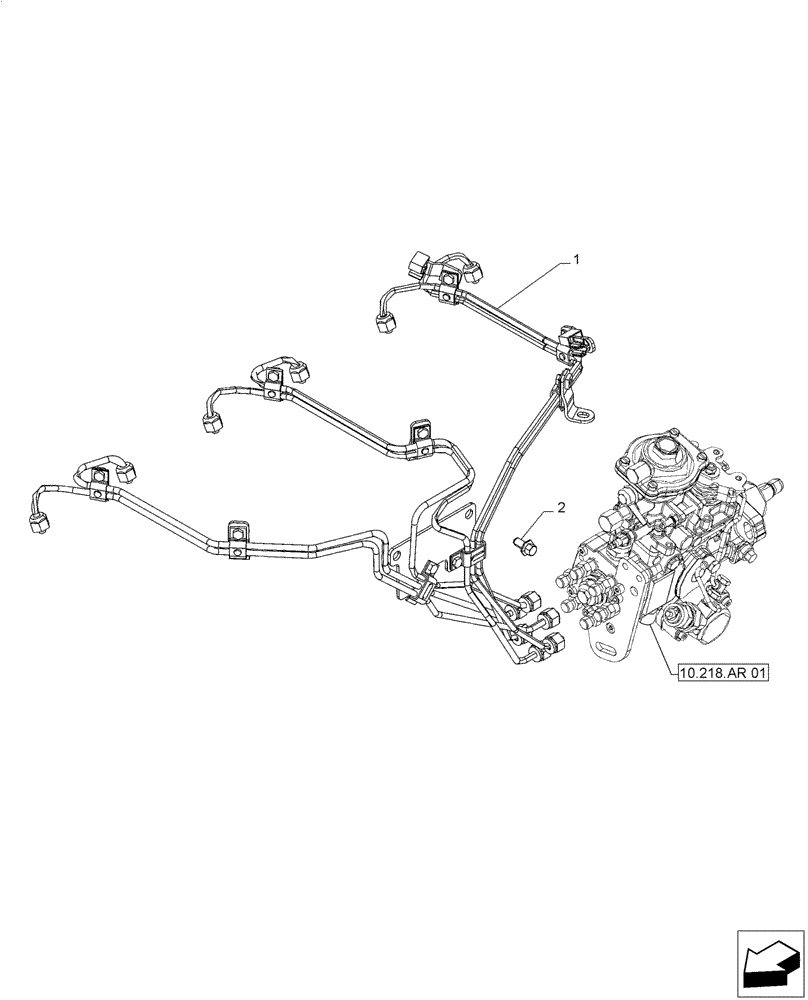 Схема запчастей Case IH F4CE0654B B601 - (10.218.AI) - FUEL LINE (10) - ENGINE