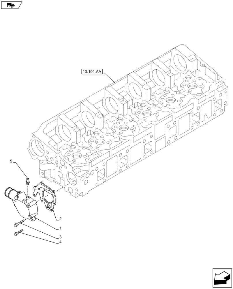 Схема запчастей Case IH F3HFE613G B002 - (10.400.BC) - THERMOSTAT (10) - ENGINE