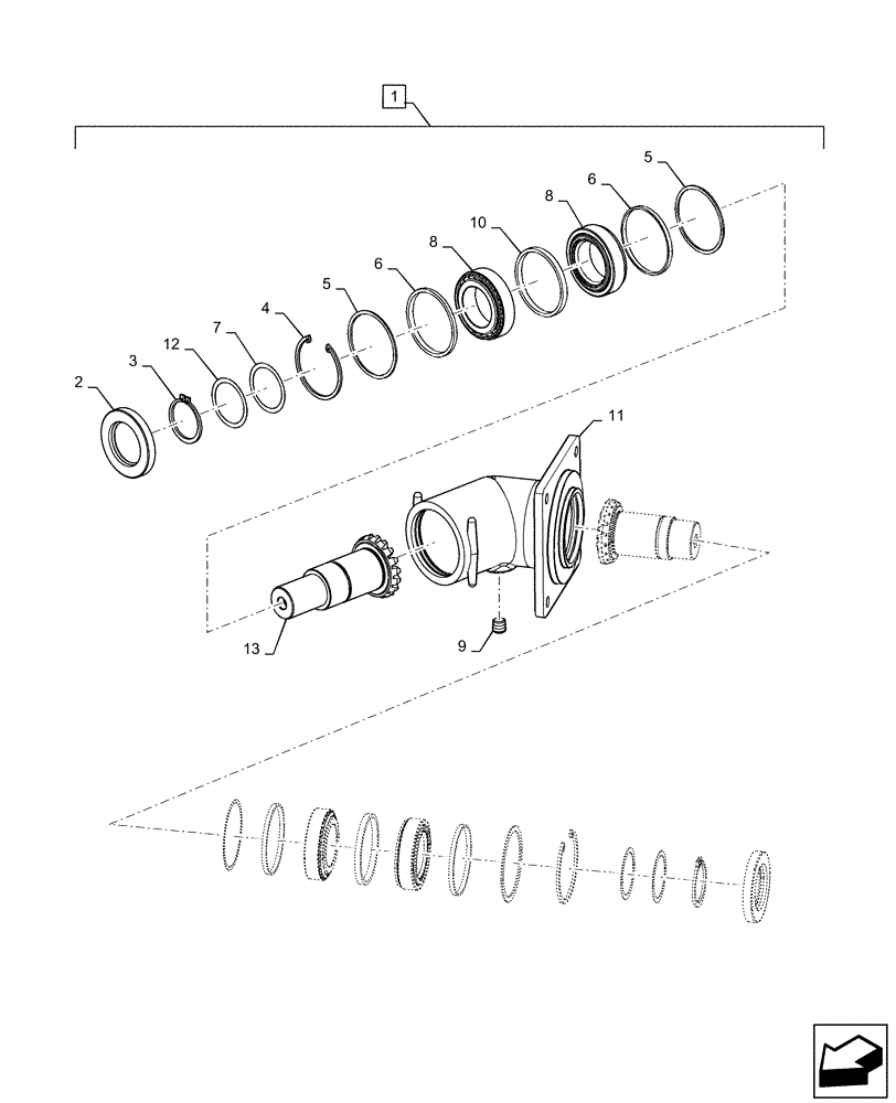 Схема запчастей Case IH 9240 - (74.140.CR) - GEARBOX, TAILINGS ELEVATOR, BUBBLE-UP GEARBOX (74) - CLEANING