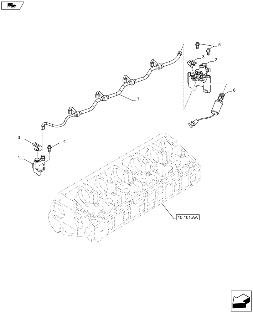 Схема запчастей Case IH F3HFE613B B001 - (10.254.AZ) - ENGINE EXHAUST BRAKE, VALVE (10) - ENGINE