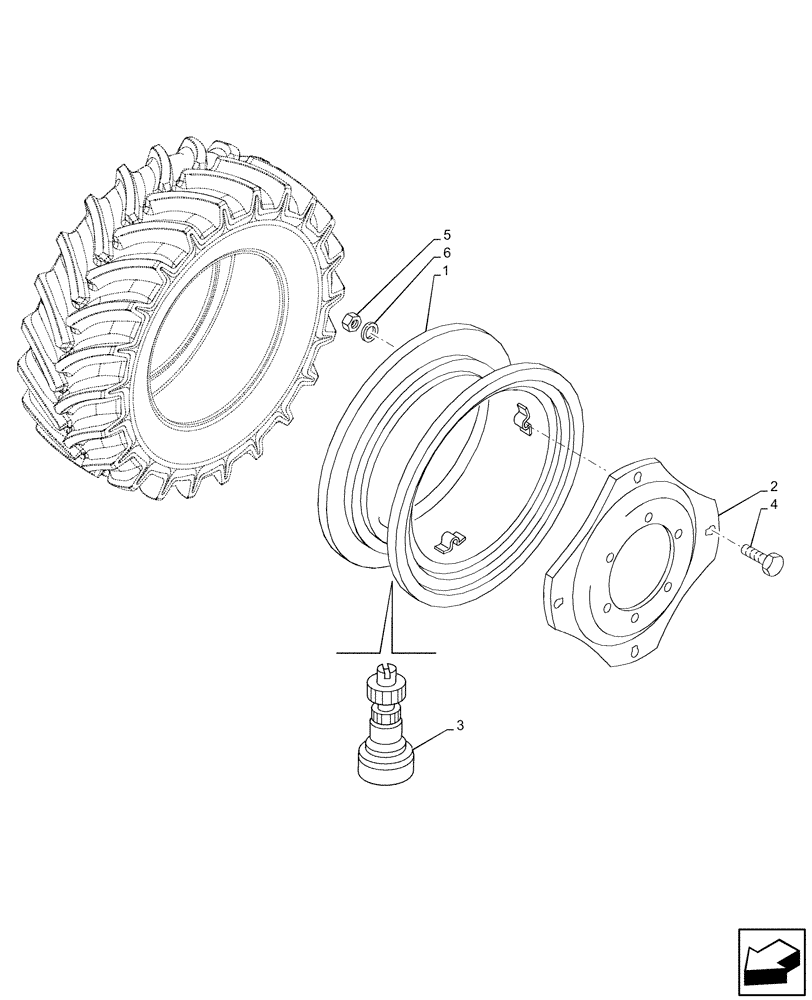 Схема запчастей Case IH FARMALL 65C - (44.511.AE[06]) - VAR - 8203404 - FRONT, WHEEL (W11X20) (44) - WHEELS