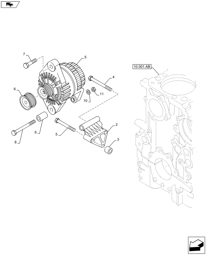 Схема запчастей Case IH F3HFE613G B002 - (55.301.AA) - ALTERNATOR (55) - ELECTRICAL SYSTEMS