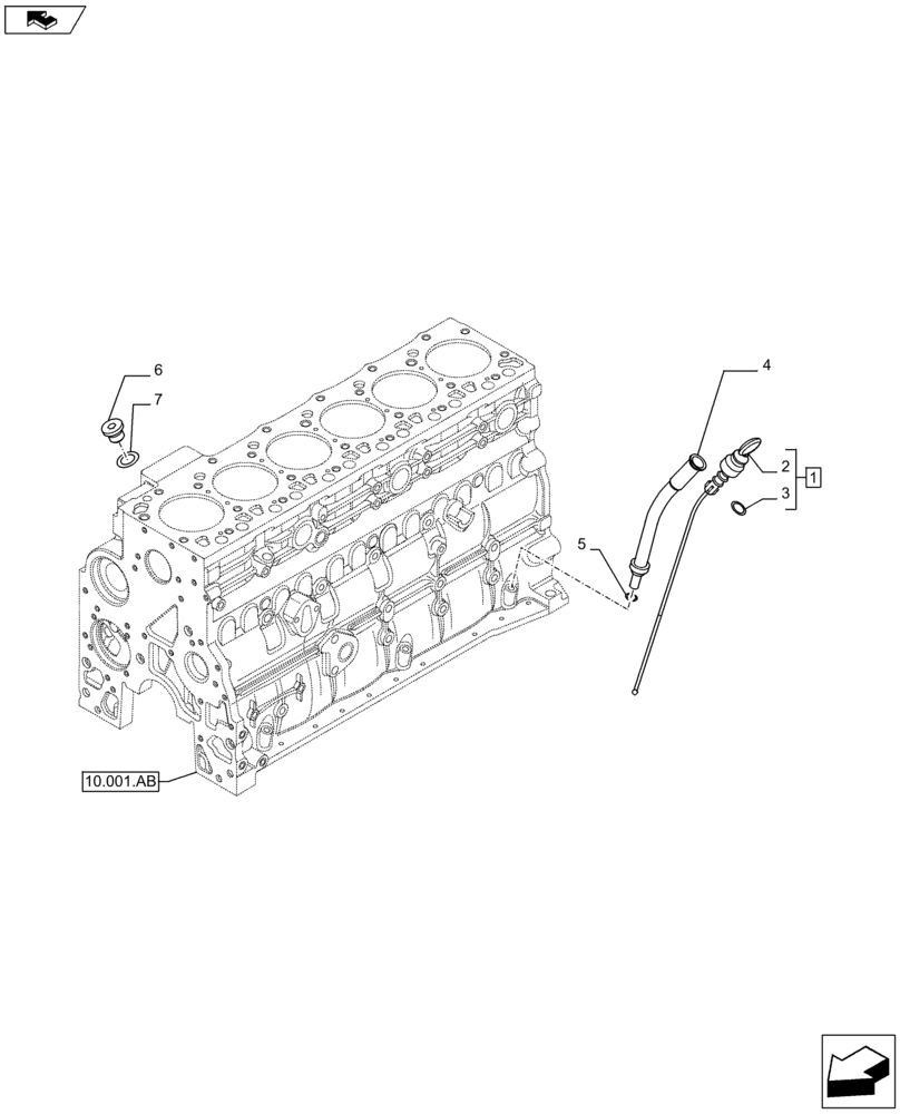 Схема запчастей Case IH F3HFE613B B002 - (10.304.AS) - DIPSTICK (10) - ENGINE