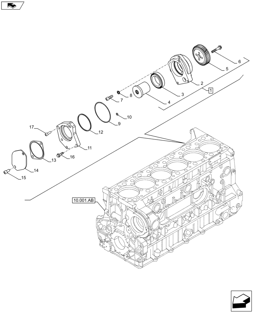 Схема запчастей Case IH F3HFE613B B001 - (10.114.AP) - BELT PULLEY DRIVE & COVER (10) - ENGINE