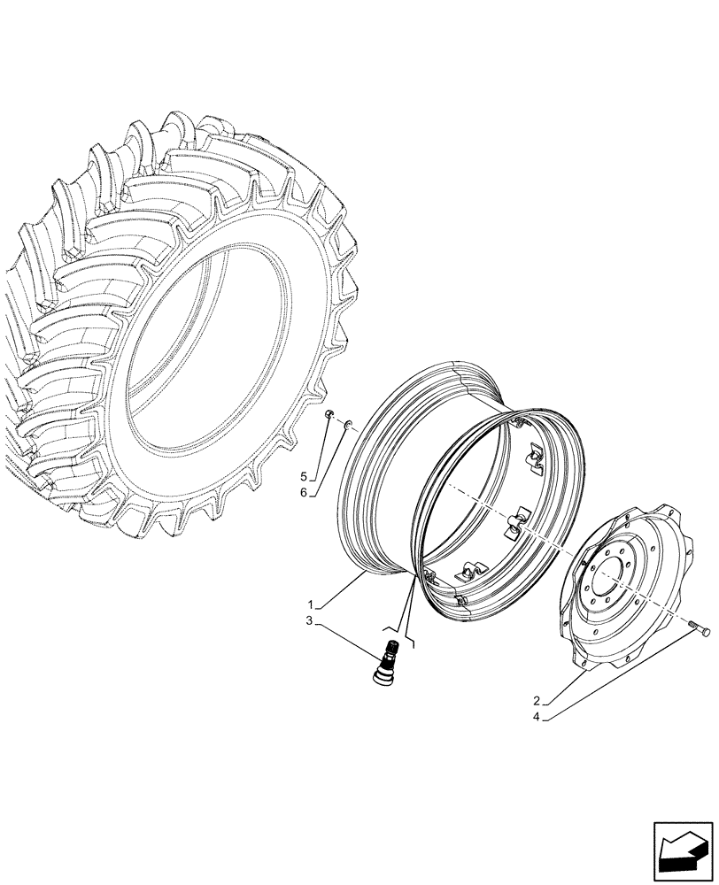 Схема запчастей Case IH FARMALL 85C - (44.520.AB[13]) - VAR - 8957801 - REAR, WHEELS DWW15LX30 (44) - WHEELS