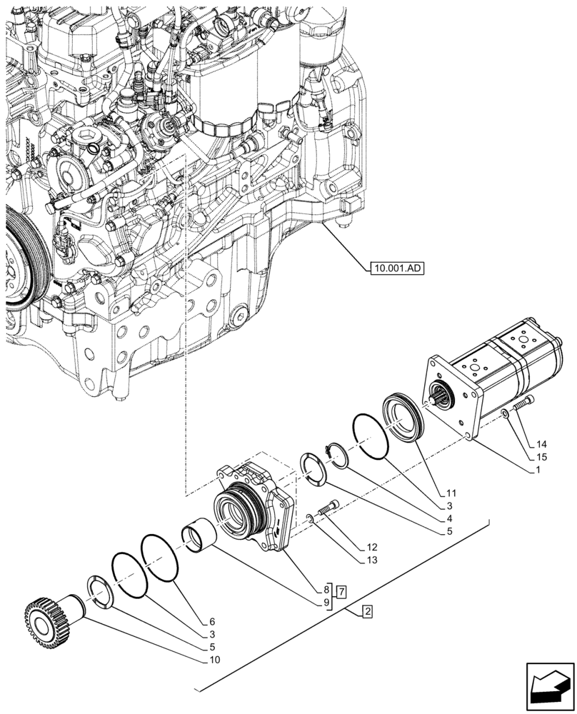 Схема запчастей Case IH FARMALL 85C - (35.104.AA[01]) - VAR- 743524 - HYDRAULIC PUMP (35) - HYDRAULIC SYSTEMS