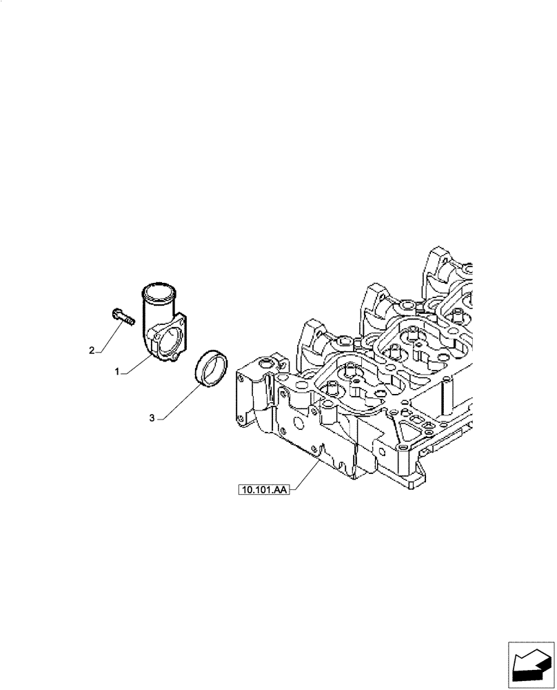 Схема запчастей Case IH F4CE0654B B601 - (10.400.BC[01]) - THERMOSTAT (10) - ENGINE