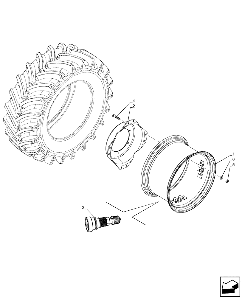 Схема запчастей Case IH FARMALL 75C - (44.511.AE[08]) - VAR - 8232304 - FRONT, WHEEL (W11.2X24) (44) - WHEELS