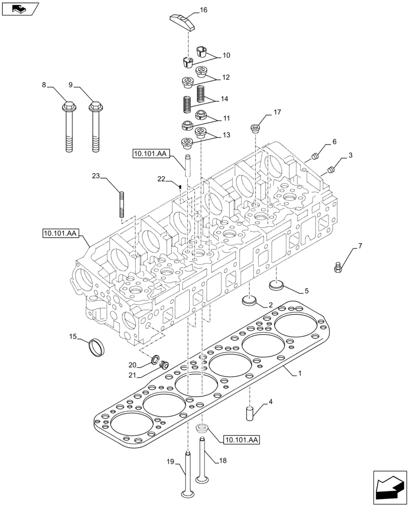 Схема запчастей Case IH F3HFE613D B002 - (10.101.AM) - VALVE (10) - ENGINE