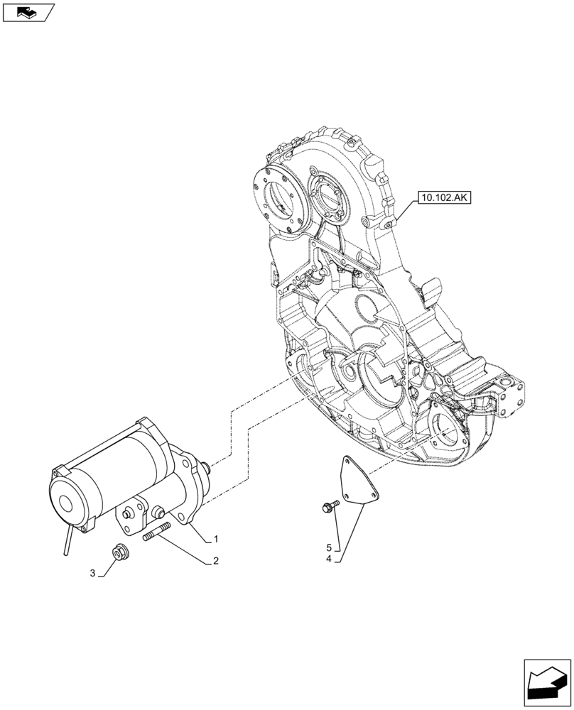 Схема запчастей Case IH F3HFE613G B001 - (55.201.AE[01]) - STARTER MOTOR (55) - ELECTRICAL SYSTEMS