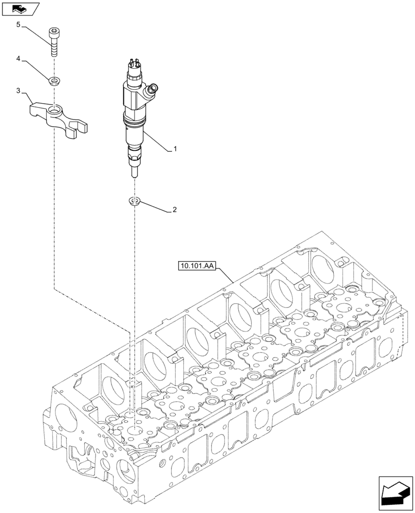 Схема запчастей Case IH F3HFE613D B001 - (10.218.AF) - FUEL INJECTOR (10) - ENGINE