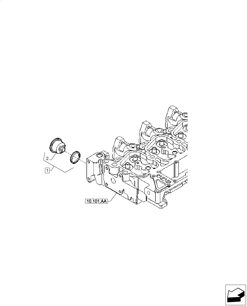 Схема запчастей Case IH F4CE0654B B601 - (10.400.BC[02]) - THERMOSTAT (10) - ENGINE